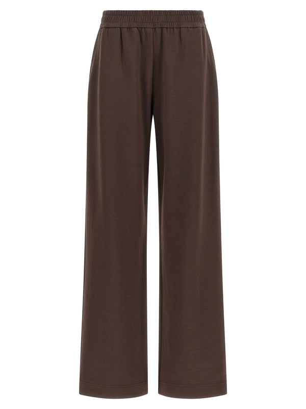 Double Knit Joggers Pants Brown