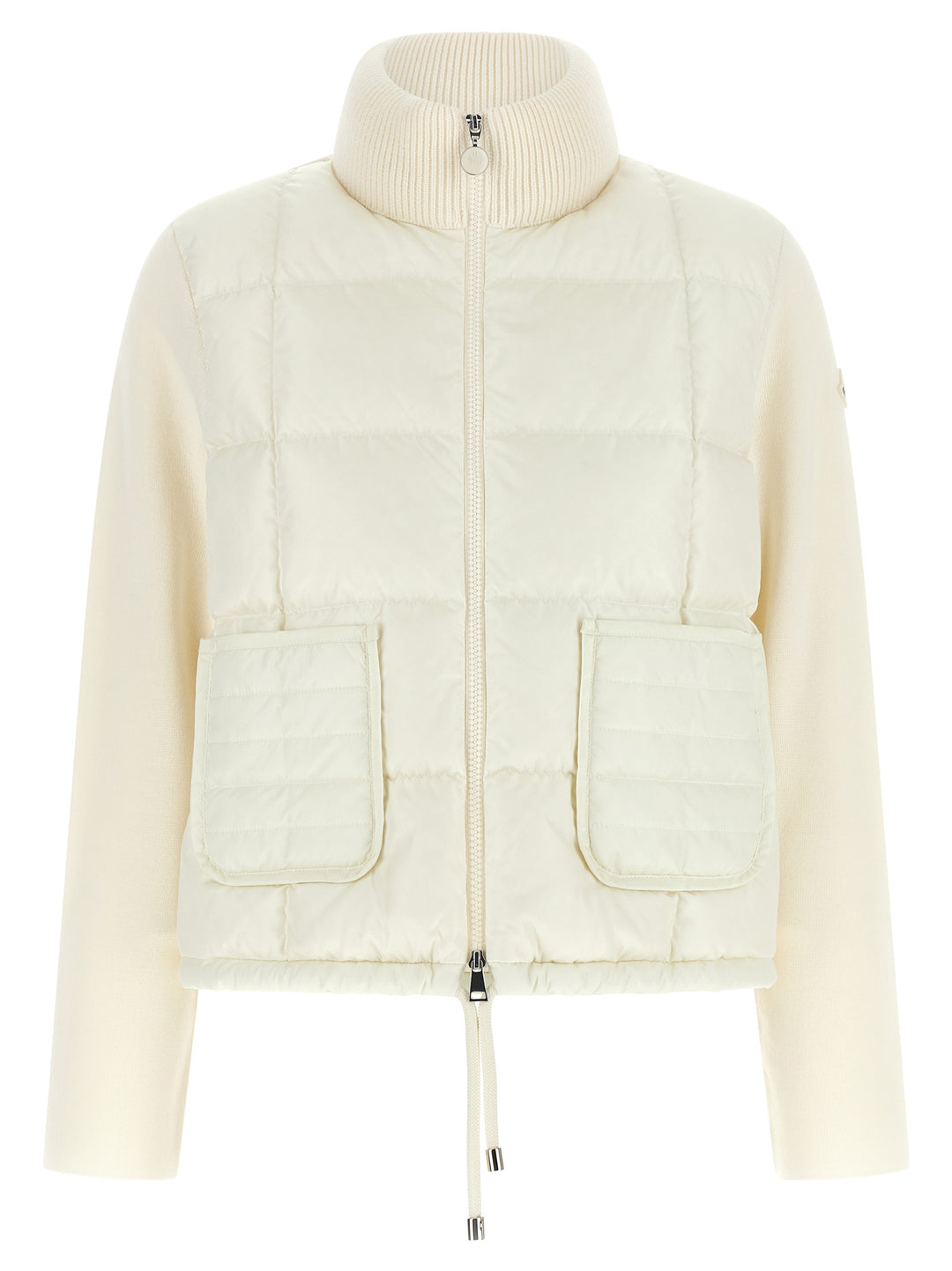 Moncler Two-Material Padded Cardigan Puffer Jackets - White | af45beec2cb4f557437946054e9e7847646c94b1