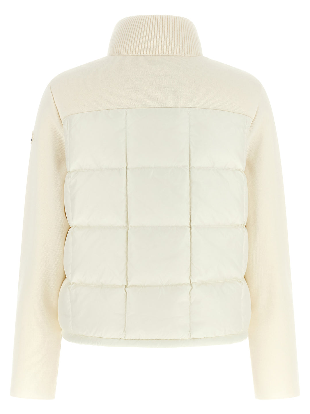 Moncler Two-Material Padded Cardigan Puffer Jackets - White | ba58f6426bc79424998279920e40e3c48574ab99