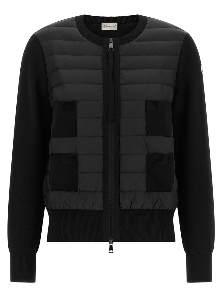Moncler Padded Cardigan Sweaters and Cardigans - Black | 181035c147cb9fda0efd77fea1e779bc054b885b