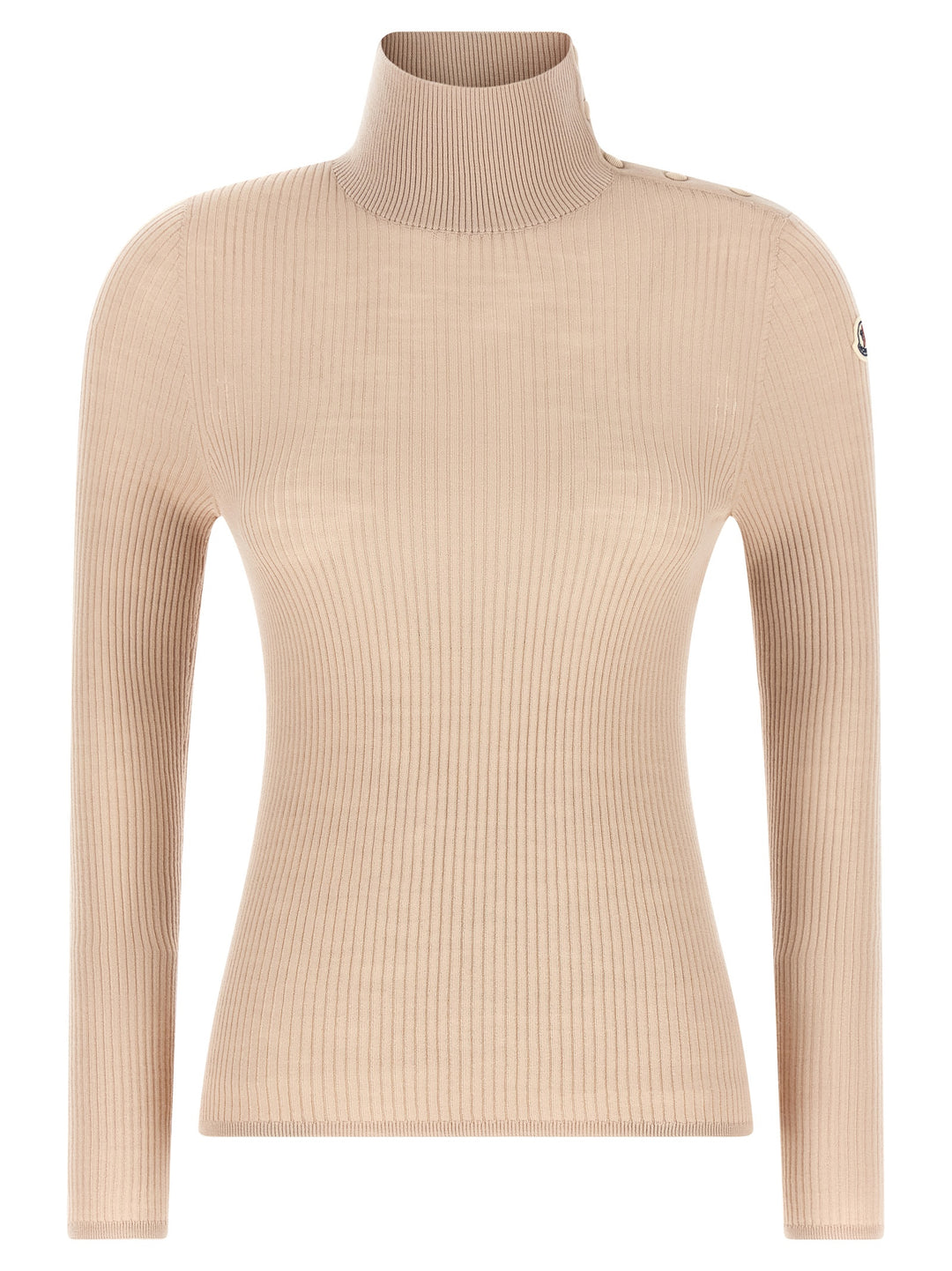 Moncler Textured Wool Turtleneck Sweater Sweaters and Cardigans - Beige | 16bfe8bbfc523bb02752416d0a31e7a2b5fae6f0
