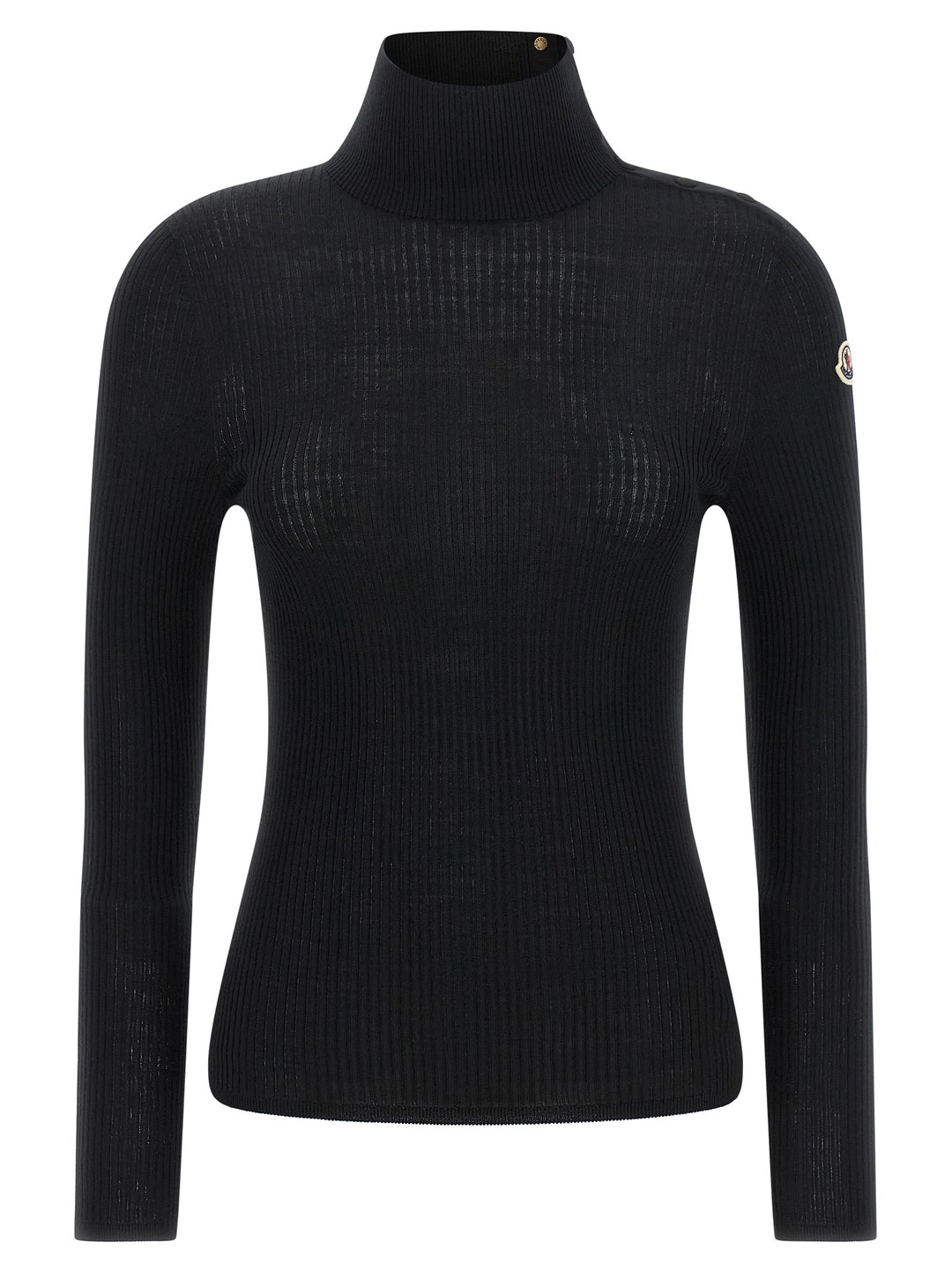 Moncler Logo Turtleneck Sweater Sweaters and Cardigans - Black | 1212c571620fda72361dbe234be1387d2ba567c5