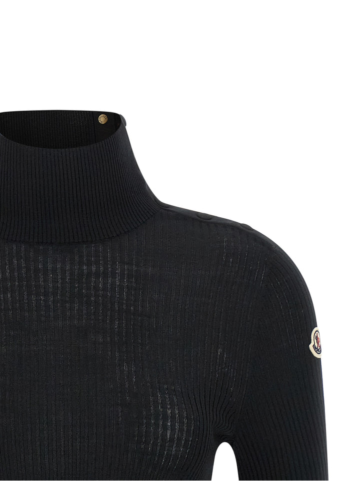 Moncler Logo Turtleneck Sweater Sweaters and Cardigans - Black | 53390be146fdc45d902852251932af196520b283