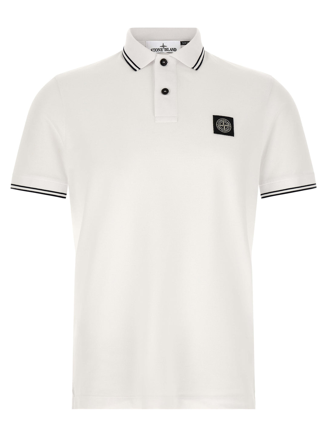 Stone Island 2200010 Polo - White/Black | dd027e381cba5b27d35acbd1f4df01a181cef446