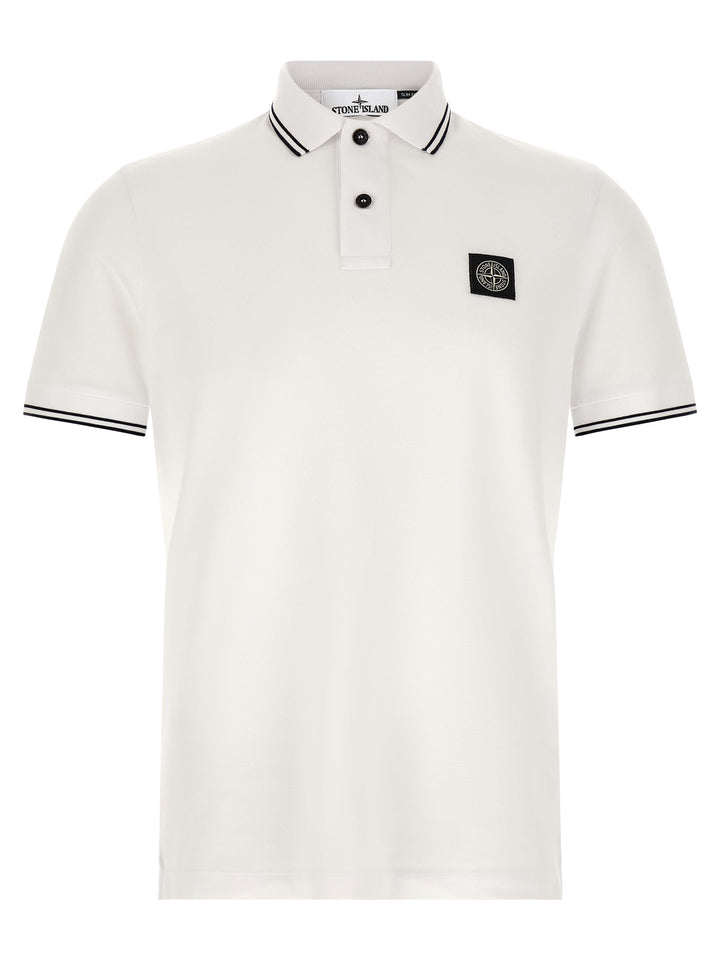 Stone Island 2200010 Polo - White/Black | dd027e381cba5b27d35acbd1f4df01a181cef446