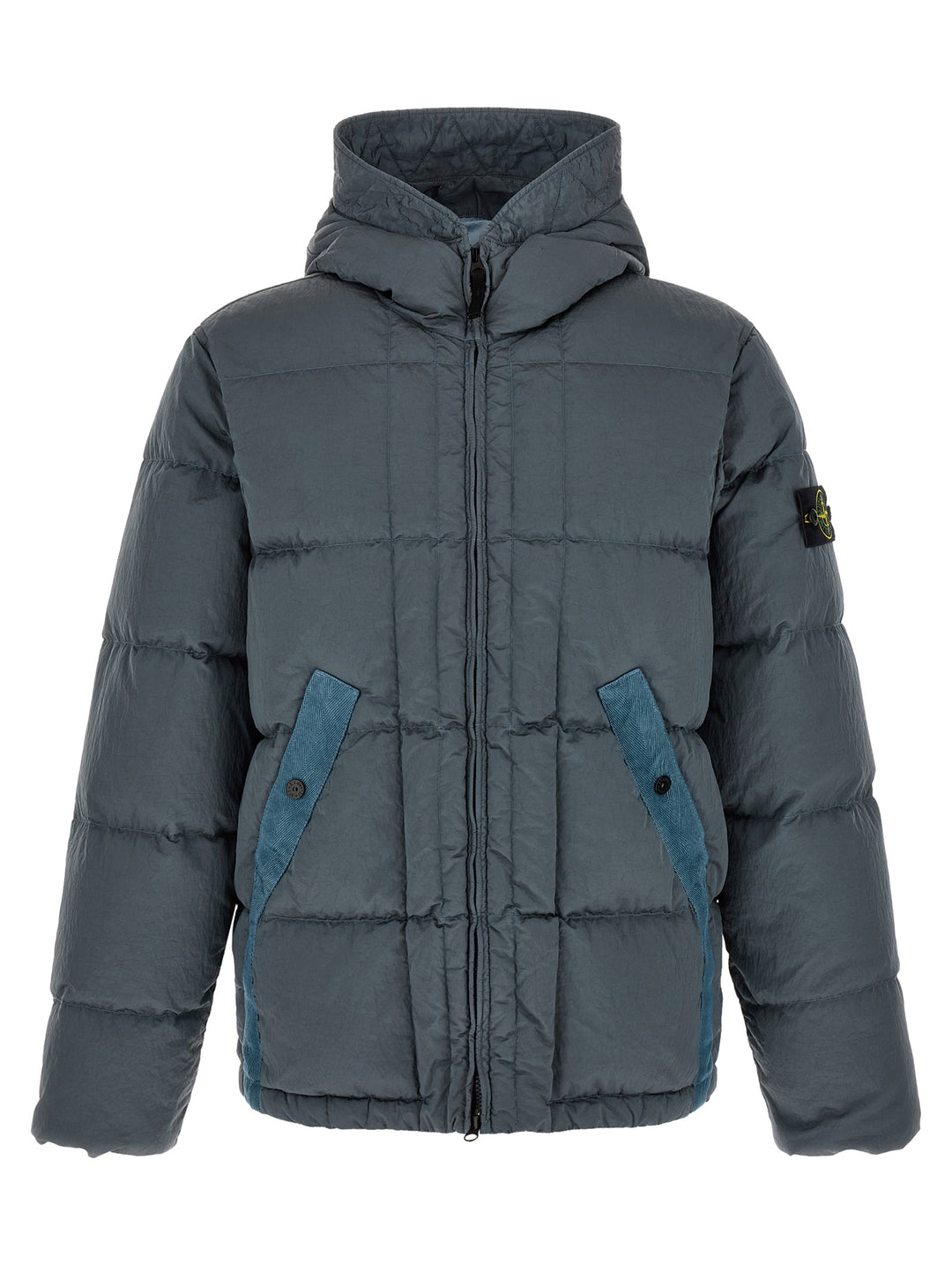 Stone Island Crumpled Effect Down Jacket Puffer Jackets - Gray | 621ea6f7e4a6f11b9332f0d9355bc6bb6f77507e