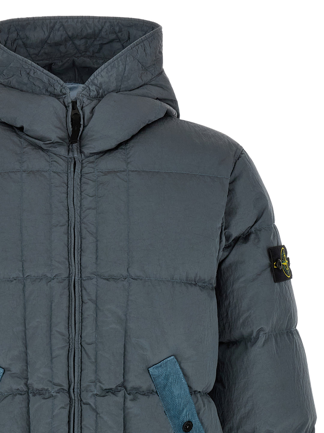 Stone Island Crumpled Effect Down Jacket Puffer Jackets - Gray | 6eeb25b362d3a6c56d907b5f1a69ed92dd3d37ff