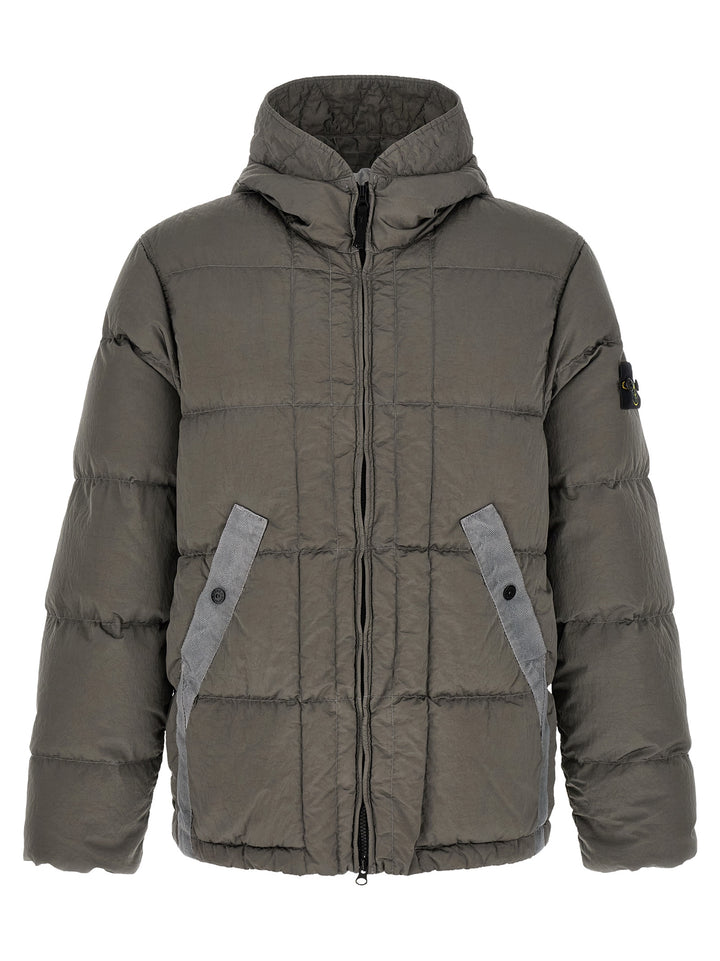 Stone Island Crumpled Effect Down Jacket Puffer Jackets - Gray | 776d3de8add0ecbab4753ccda1f22d600870e90e