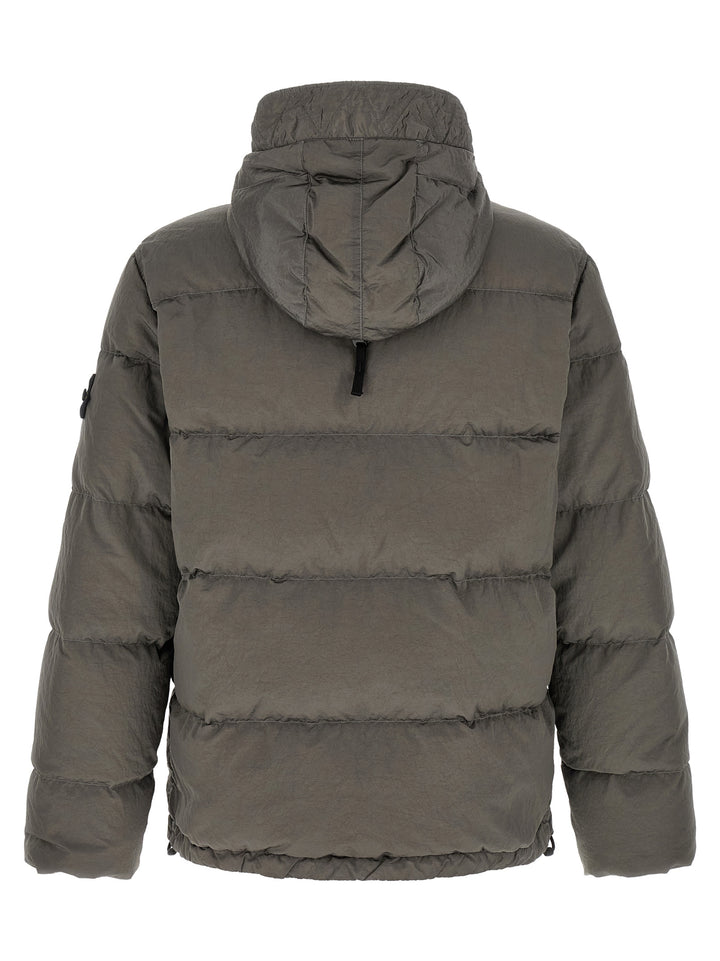 Stone Island Crumpled Effect Down Jacket Puffer Jackets - Gray | d9b62aa3f95fa05986b5a38ae61cb75d93e26aa6