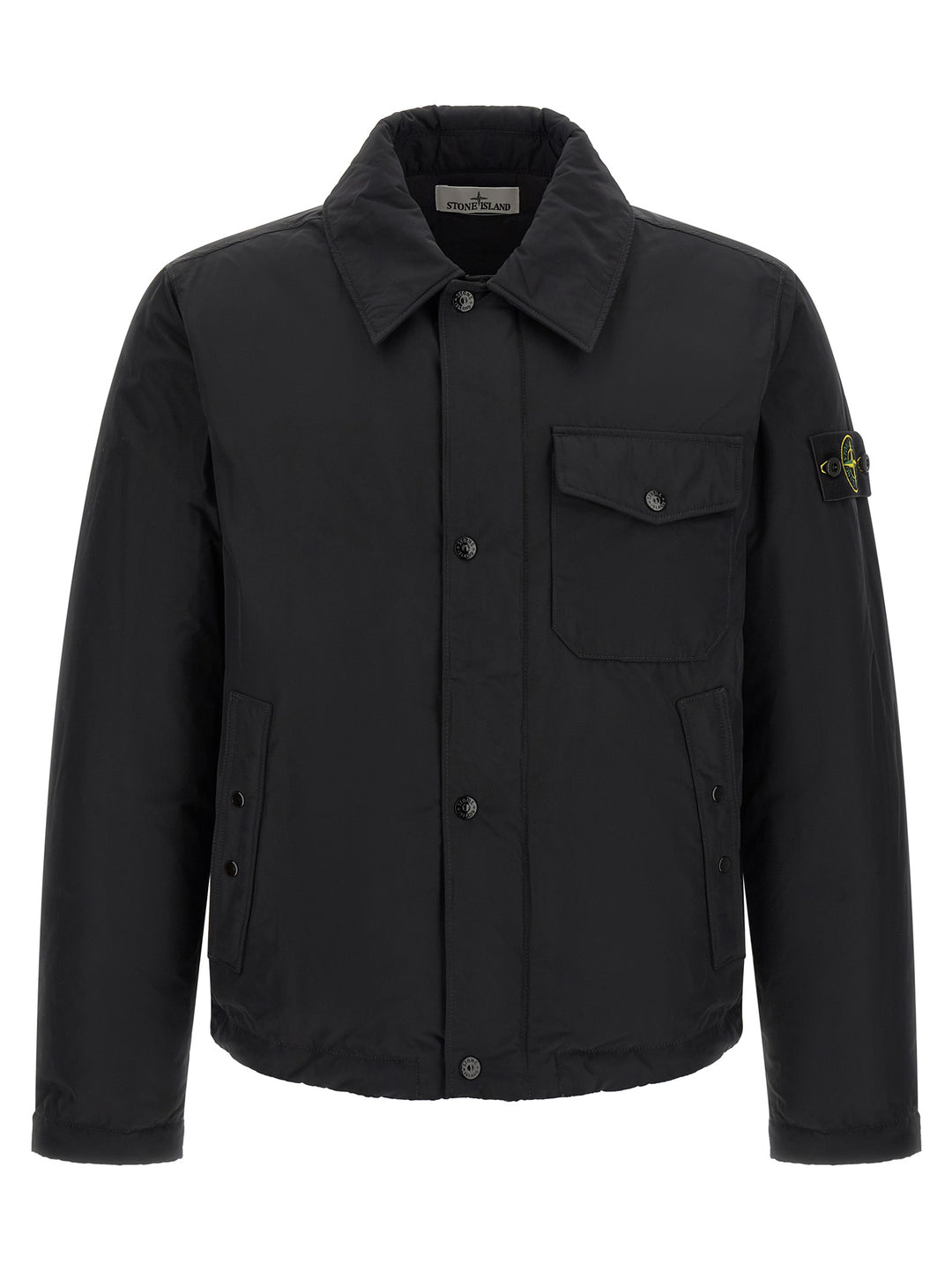 Stone Island Padded Overshirt Puffer Jackets - Black | 1fa5345bd530e045f28086d391b430208c6bddf1