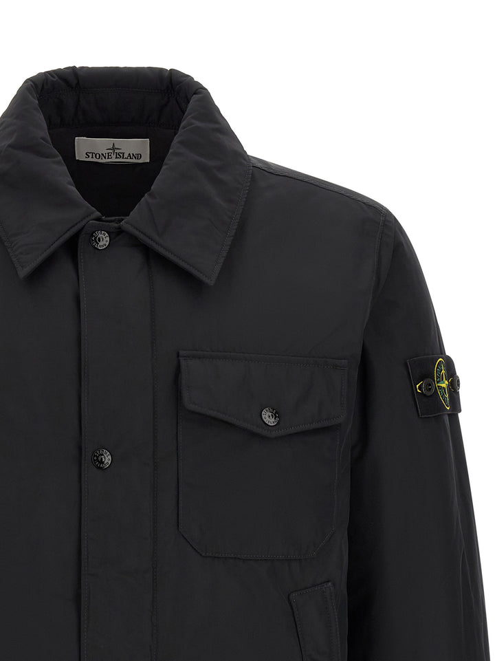 Stone Island Padded Overshirt Puffer Jackets - Black | af8381449cb3bba4a2757ff4dcd08534297d7753