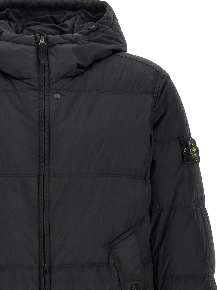 Stone Island Ruffled Effect Down Jacket Puffer Jackets - Blue | 7dd14f041f1acb155027d695a94045e13fa8128f