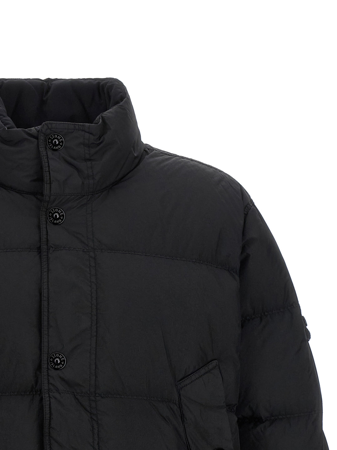 Stone Island Short Down Jacket Puffer Jackets - Black | 35c4271331c9428800a838ba6dfd51384841da25