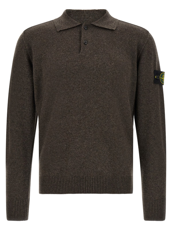 Badge Stone Island Polo Brown