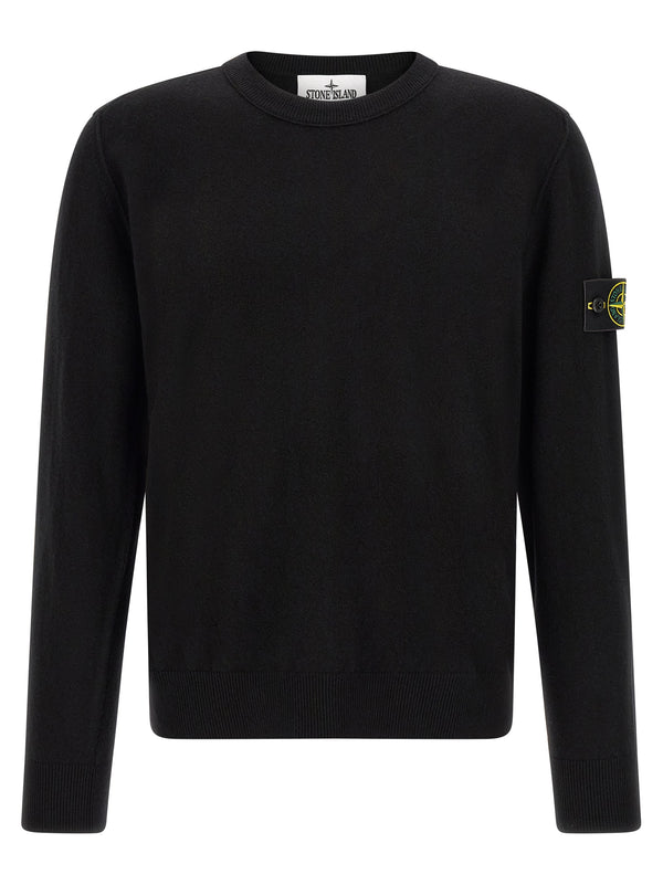 Badge Stone Island Sweaters And Cardigans Black