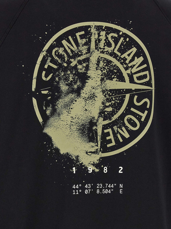 Stone Island Print Sweatshirt - Black | bf9d6e1ee96adb8a38e9cf7ba929887377e6900a