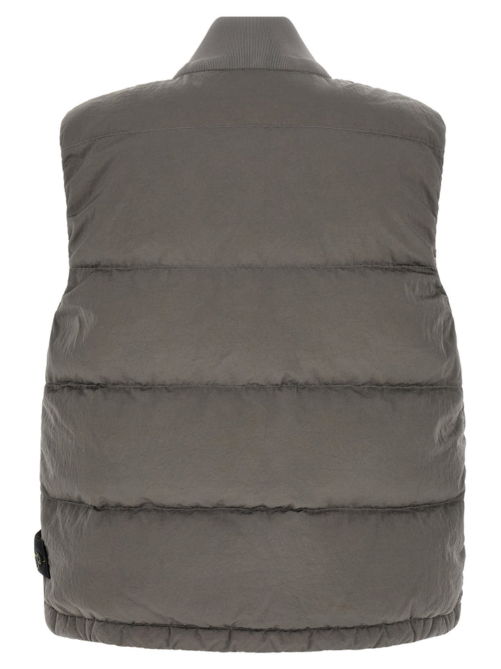Stone Island Crinkled Effect Vest Gilet - Gray | 5b3383e76744c10a5741e62841c7bbc958c883ce