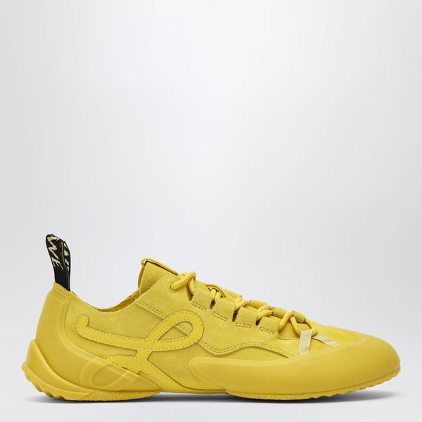Grip Sneakers In Yellow Suede Calfskin