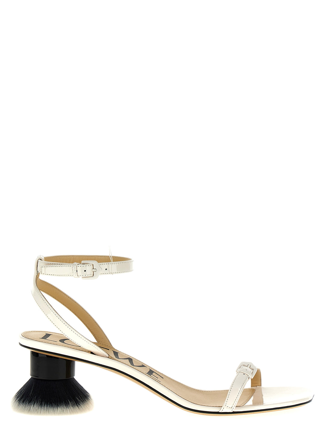 Petal Brush Sandals White/Black