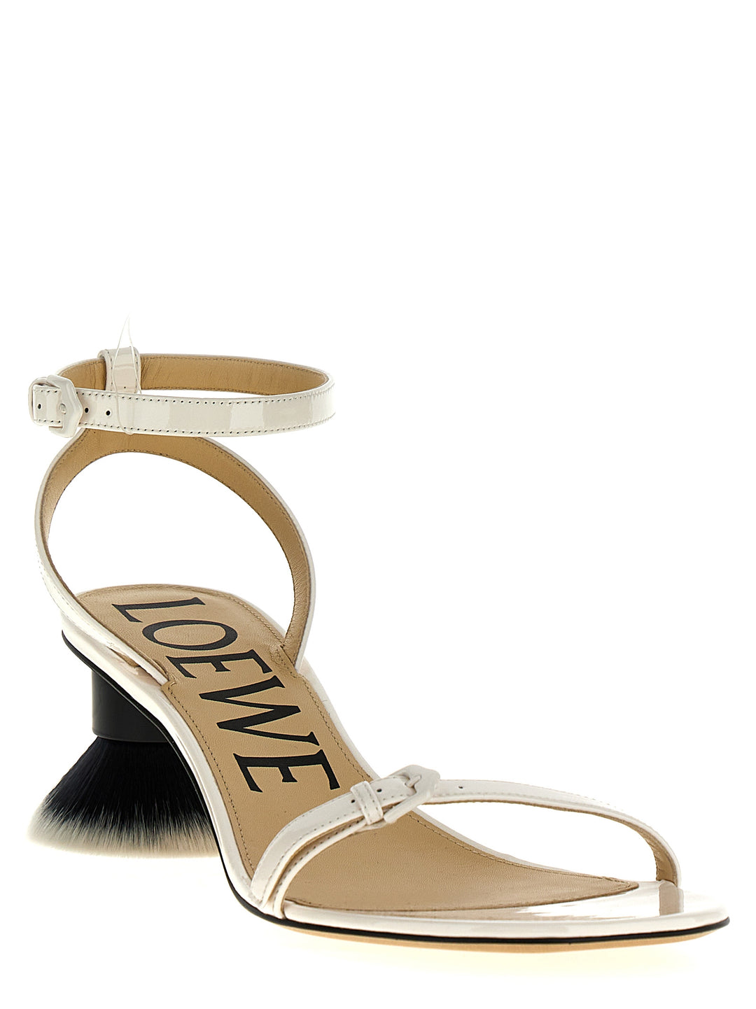 Petal Brush Sandals White/Black