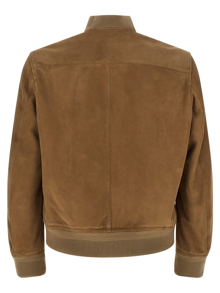 Tom Ford Suede Bomber Jacket Puffer Jackets - Beige | 3024ac54e943808397dbe89658bdc11f82250a28