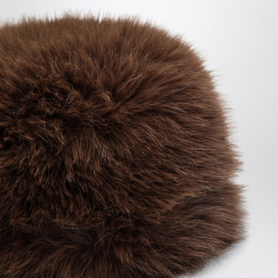 Maison Ola Brown Le Chapka Hat In Faux Fur