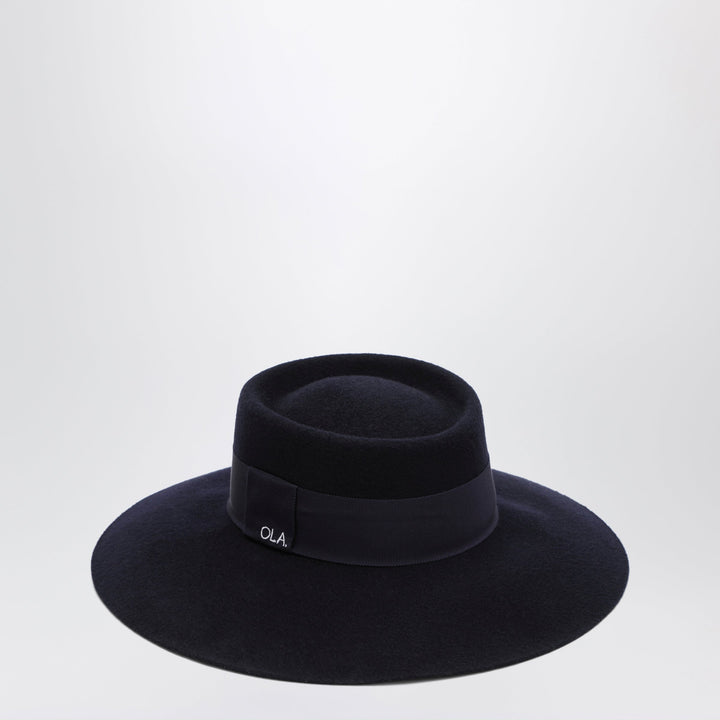 Maison Ola Navy Blue Le Feutre Hat In Wool