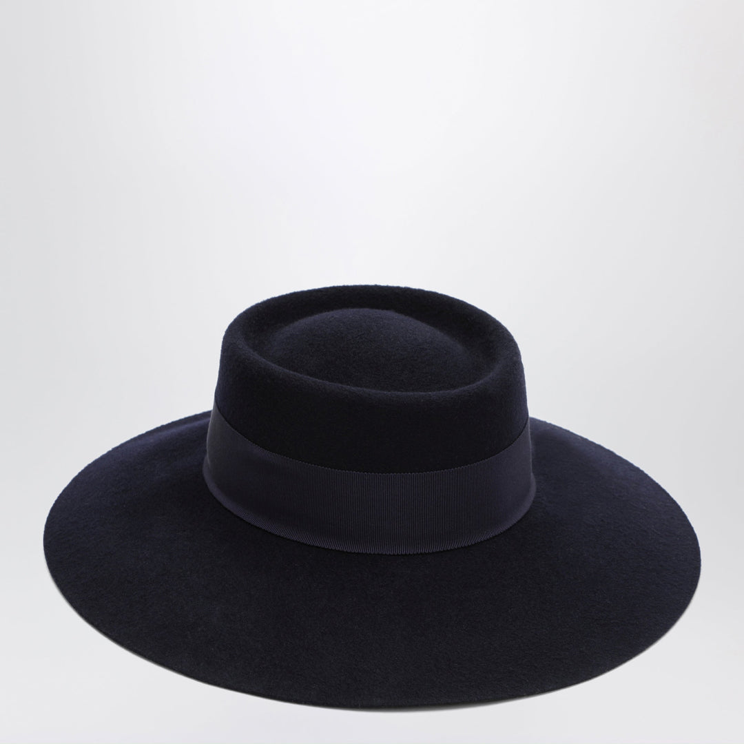 Maison Ola Navy Blue Le Feutre Hat In Wool