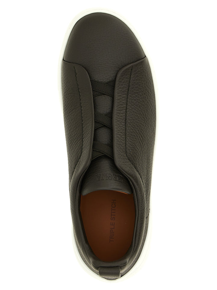 Zegna Triple Stitch Sneakers - Brown | 22023aaa7d203c0022312581505b831c235eb5a8