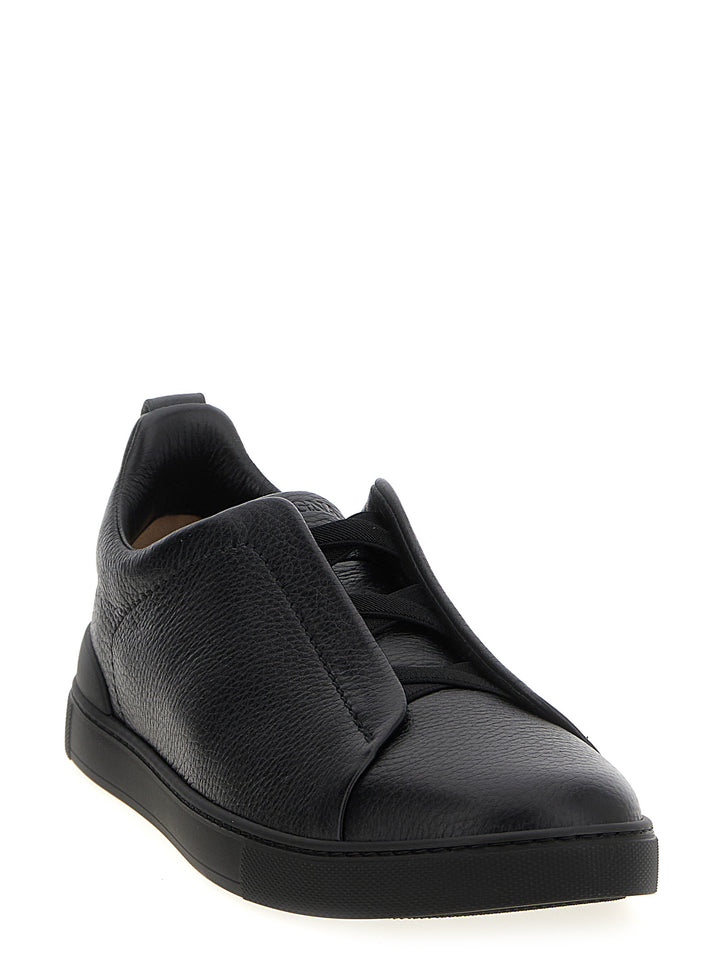 Zegna Triple Stitch Sneakers - Black | 8e8092b8e4d010ac32b03dbb6d205afd529c1885