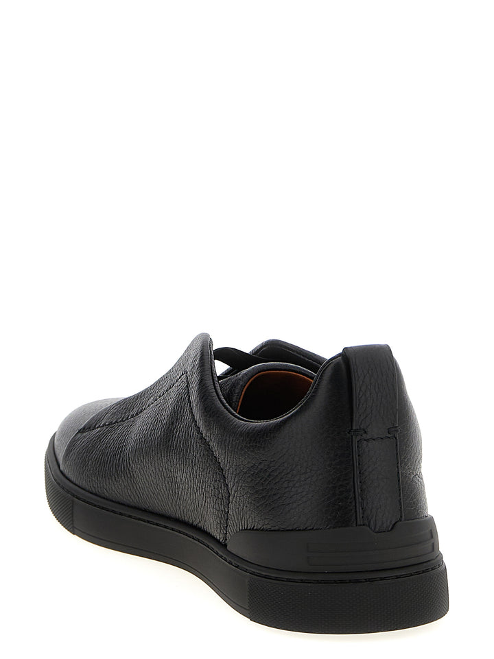 Zegna Triple Stitch Sneakers - Black | 254eaf800d3ee9f0693592914dee96f1d23ef75f