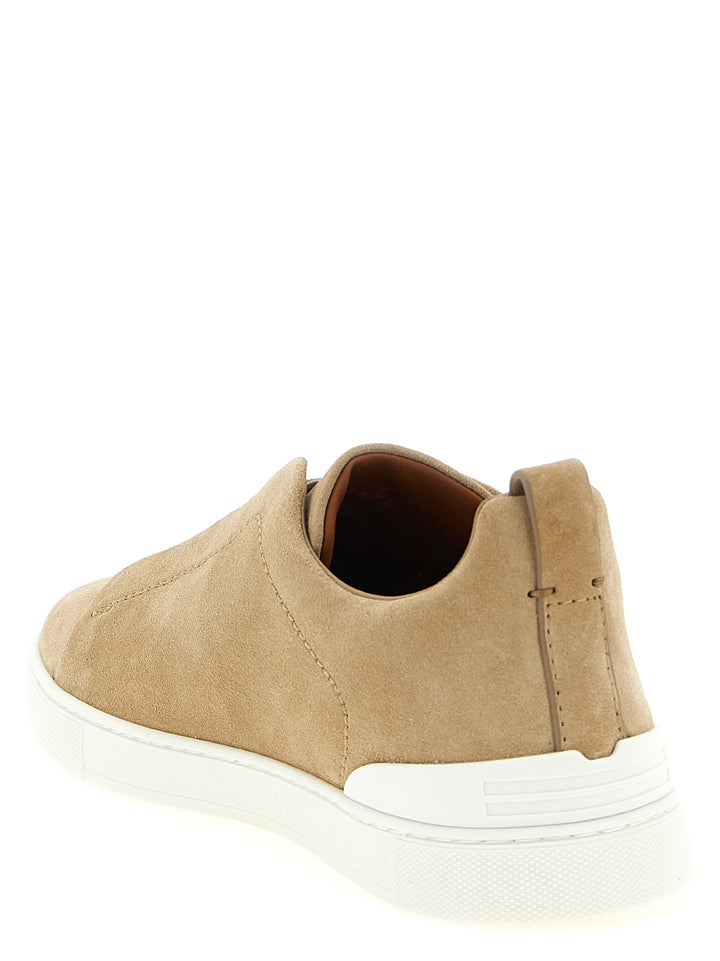 Zegna Triple Stitch Sneakers - Beige | 297ff96504a75c8500d21265cdb60a6420819c08