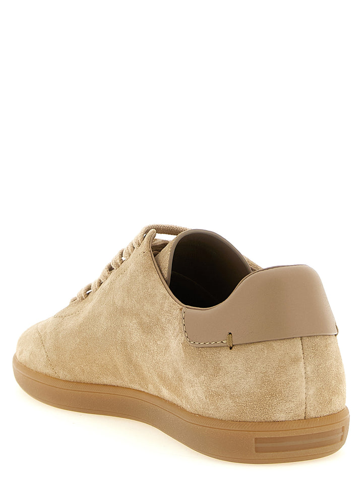 Zegna Low-Top Suede Sneakers - Beige | a481daea69158f76de9bc1c67622434289df2d91