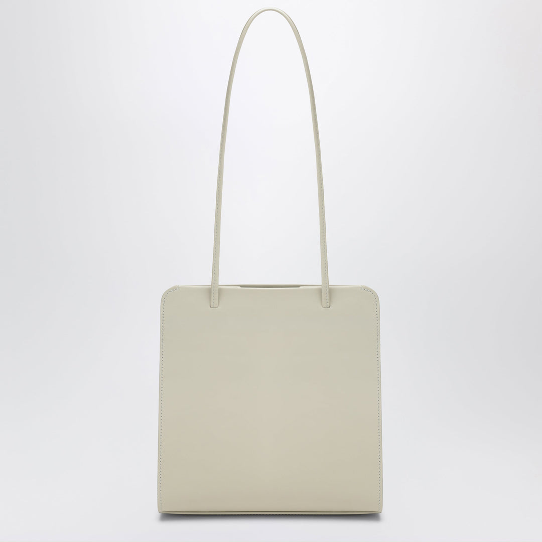 Fane Ivory Beige Lisse Tote Bag In Brushed Leather