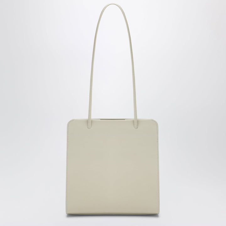 Fane Ivory Beige Lisse Tote Bag In Brushed Leather