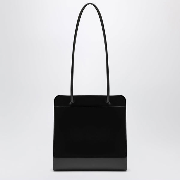 Lisse Black Brushed Leather Tote Bag