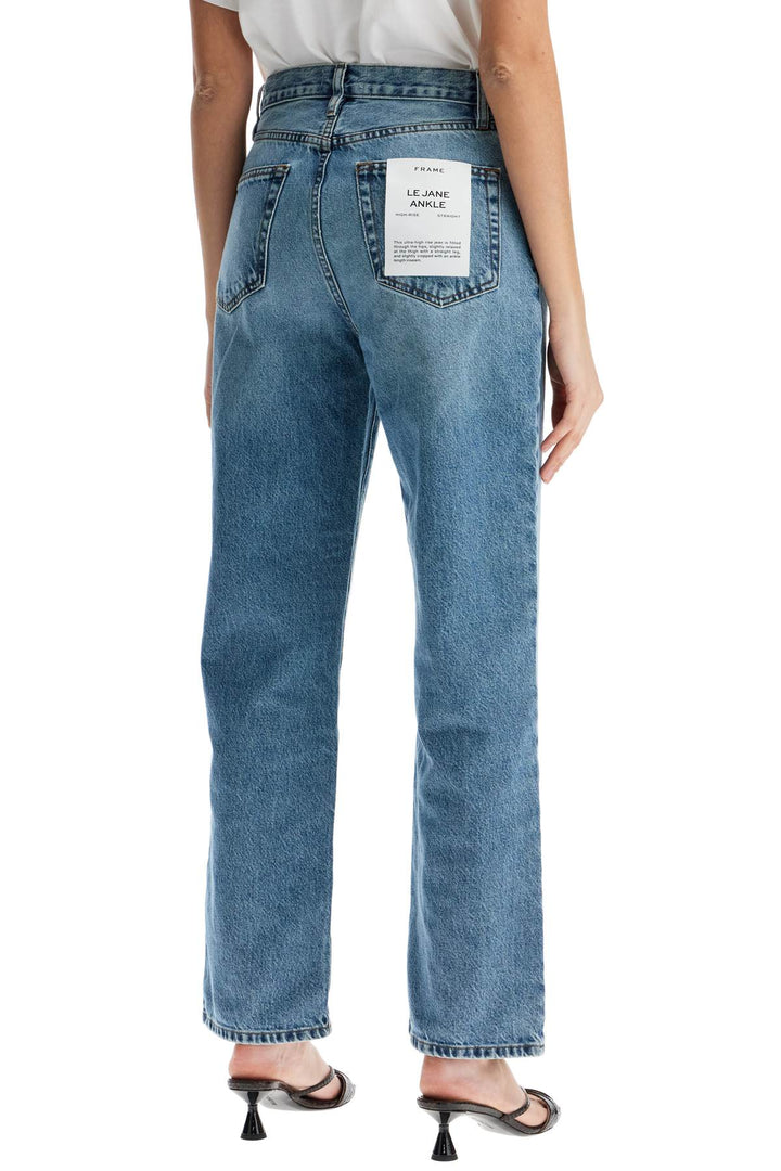 Light Blue High Waisted Straight Ankle Jeans Le Jane