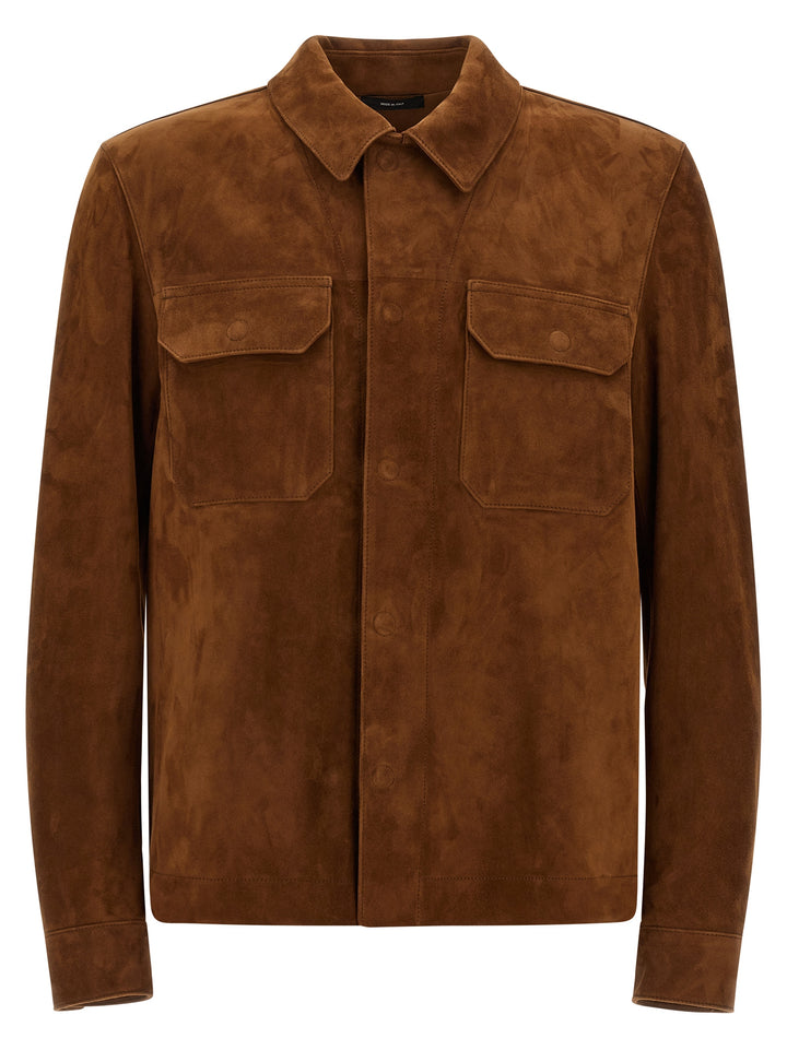 Tom Ford Suede Overshirt Puffer Jackets - Brown | 3565d47d6b5d49bbbfb7805f45a48aa7abceee11