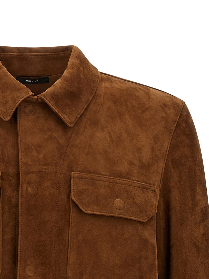 Tom Ford Suede Overshirt Puffer Jackets - Brown | 270c18b56bb9aab94b20bf89e20bb3f82fea9856