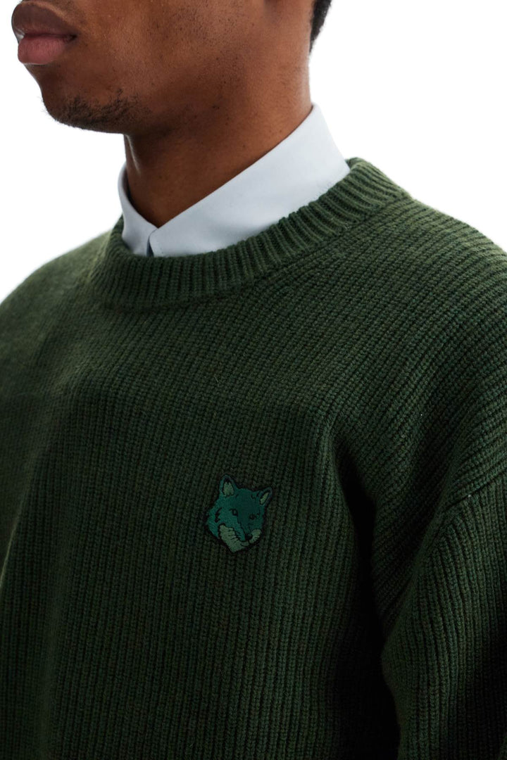 Ranger Green Wool And Viscose Sweater With Fox Patch