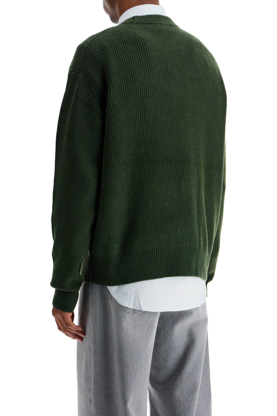 Ranger Green Wool And Viscose Sweater With Fox Patch