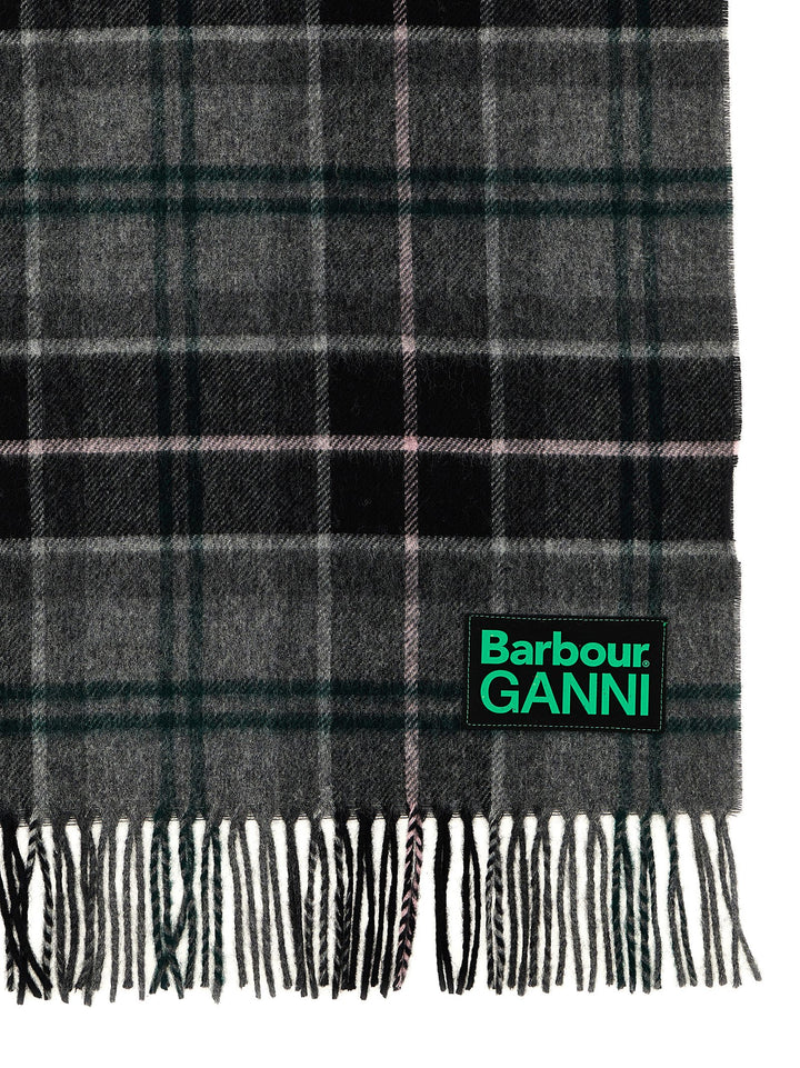 Barbour X Ganni Tartan Scarf Scarves, Foulards Gray