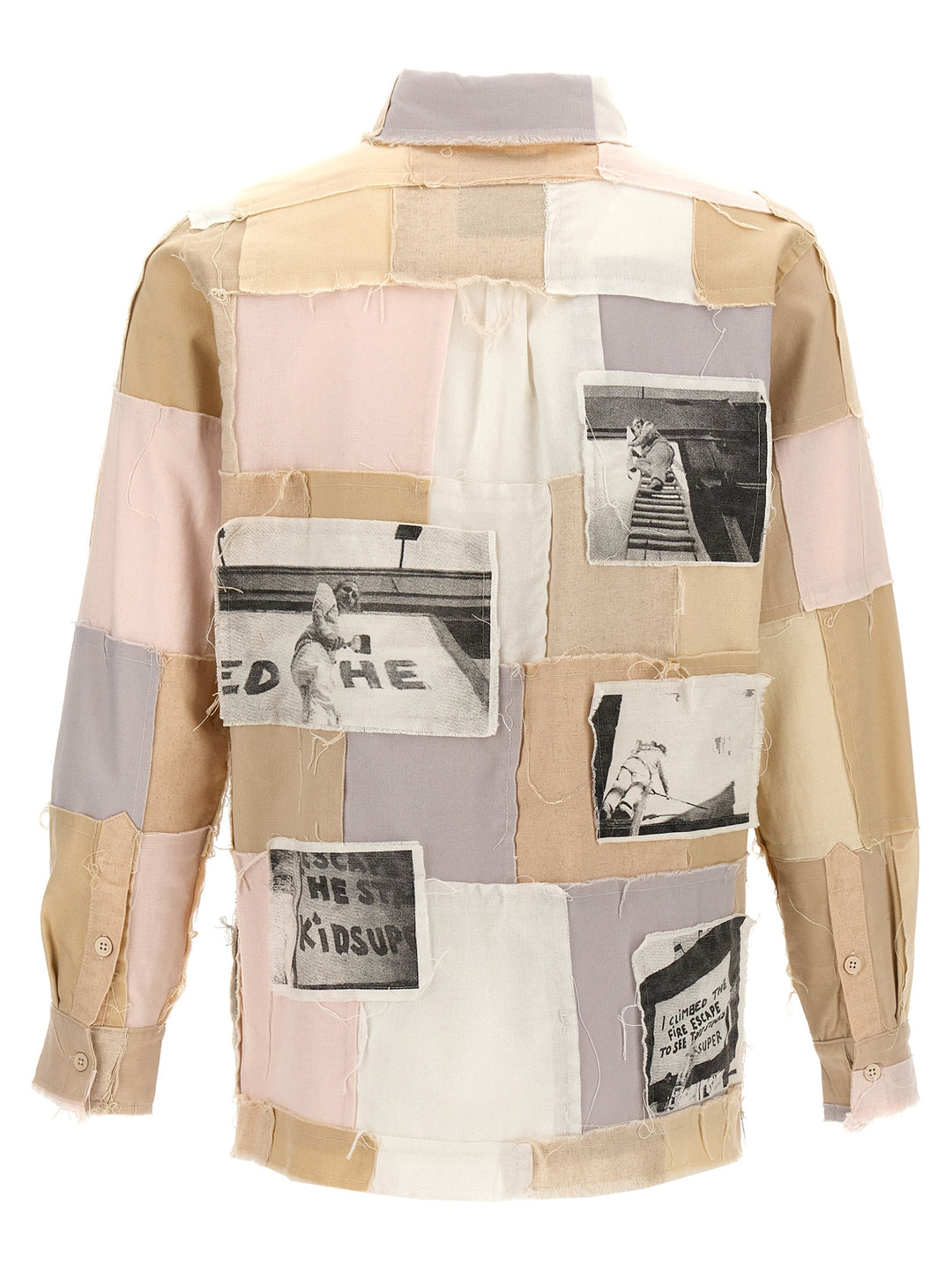 Patchwork Shirt, Blouse Beige