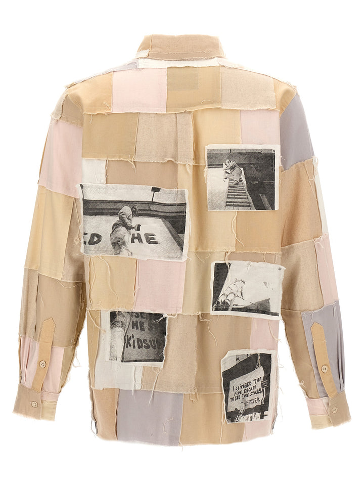 Patchwork Shirt, Blouse Beige