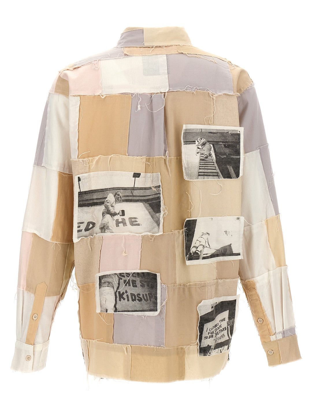 Patchwork Shirt, Blouse Beige