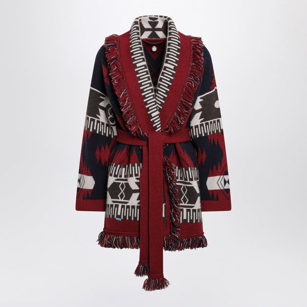Cardigan Icon Jacquard In Navy Blue Cashmere