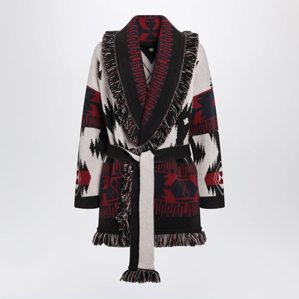 Icon Cardigan In Jacquard Cashmere Brown Sand