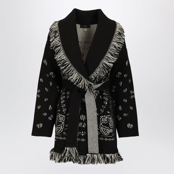 Black Bandana Jacquard Cardigan
