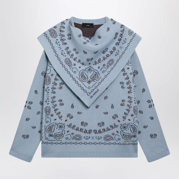 Light Blue Bandana Jacquard Sweater