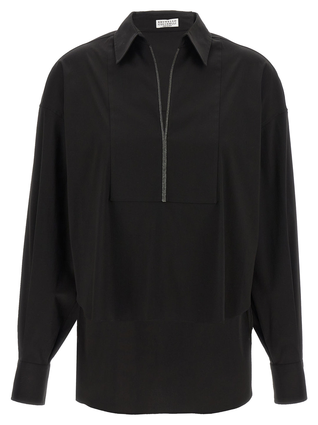 Brunello Cucinelli V-Neck Shirt Monile Shirt and Blouse - Black | e69636c1eb4044015f03496c02358d41d755fe74